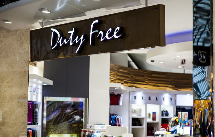 Duty free shops inside the terminal at Bangkok's main international airport. Bigstock ID: 167460914